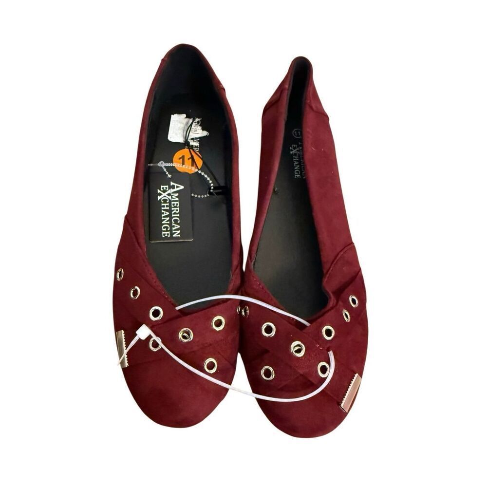 Brand New American Exchange Burgundy Flats Slip On Round Toe Size 11